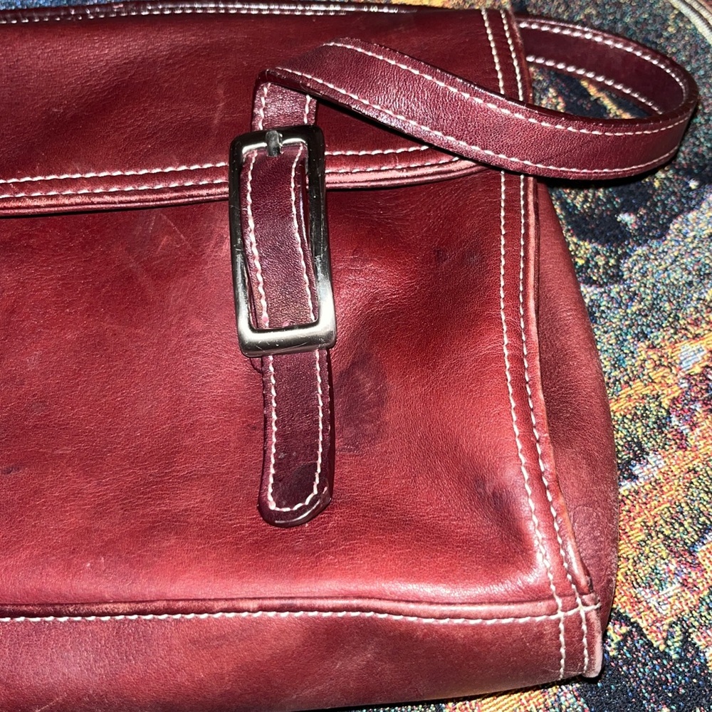 Tignanello BROWN Leather Shoulder Bag with Buckle Accents - Picture 2 of 11